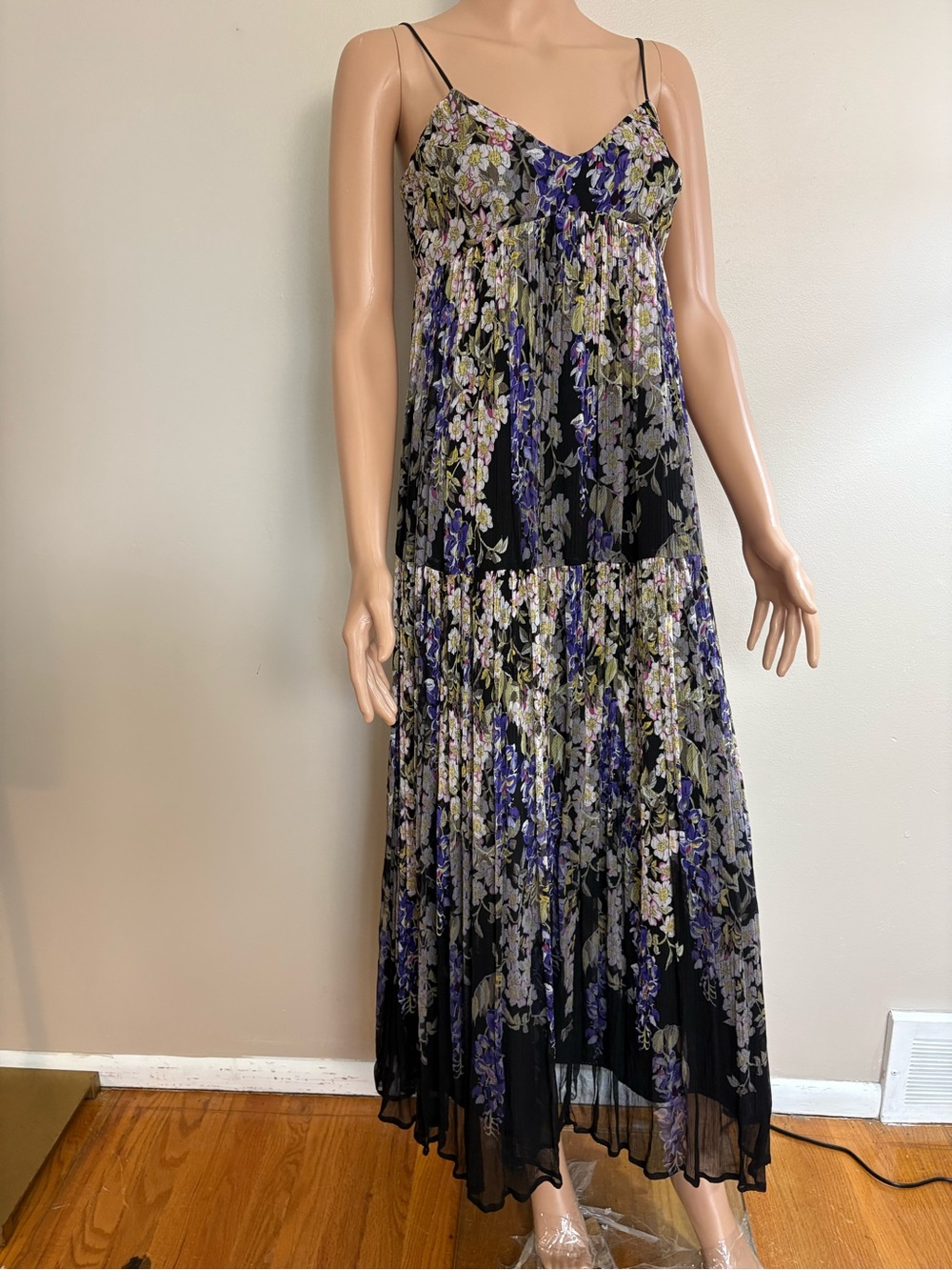 Women's FLOREAT Anthropologie ADELIA Floral TIERED Flowy MAXI DRESS  0